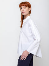 Odeeh - Crisp Poplin Shirt - White - Verdalina