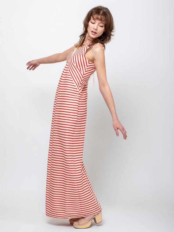 Knit Stripe Dress - Poppy