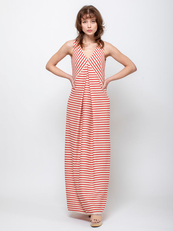 Knit Stripe Dress - Poppy