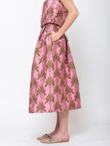 Odeeh - Matelassè Palm Skirt - Rose Quartz - Verdalina