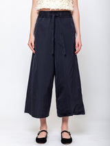 Odeeh - Soft Duchesse Satin Pants - Navy - Verdalina