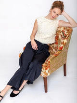 Odeeh - Soft Duchesse Satin Pants - Navy - Verdalina