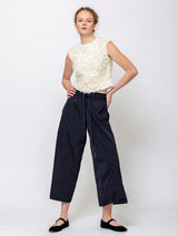 Odeeh - Soft Duchesse Satin Pants - Navy - Verdalina