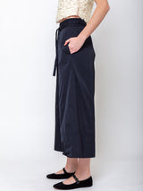 Odeeh - Soft Duchesse Satin Pants - Navy - Verdalina