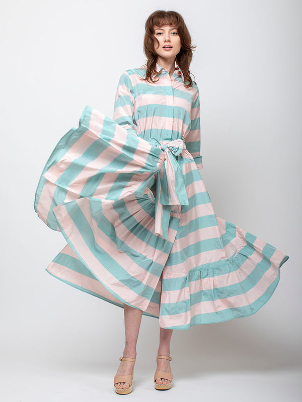 Stripe Taffeta Dress - Sorbet