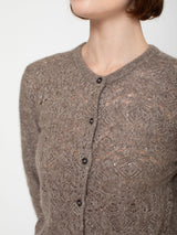 Openwork Knit Cashmere Cardigan - Fresh Pepper