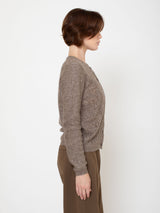 Openwork Knit Cashmere Cardigan - Fresh Pepper