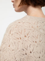 Openwork Knit Cashmere Sweater - Marble