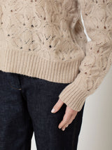 Openwork Knit Cashmere Sweater - Marble