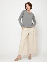 Cashmere and Silk V-Neck Pullover - Grey