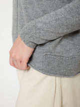 Cashmere and Silk V-Neck Pullover - Grey