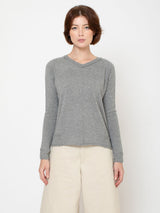 Cashmere and Silk V-Neck Pullover - Grey