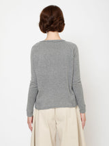 Cashmere and Silk V-Neck Pullover - Grey