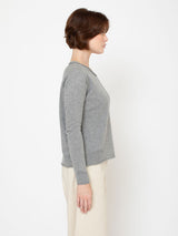 Cashmere and Silk V-Neck Pullover - Grey