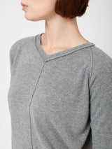 Cashmere and Silk V-Neck Pullover - Grey