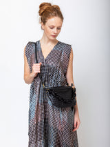 Clare V. - Petit Moyen Messenger - Black Woven Diagonal - Verdalina