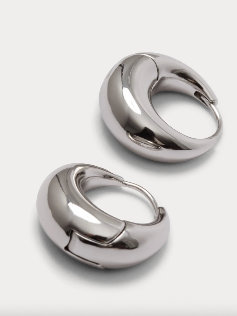 Rachel Comey - Alpha Hoop Earrings - Sterling Silver Plated Brass - Verdalina