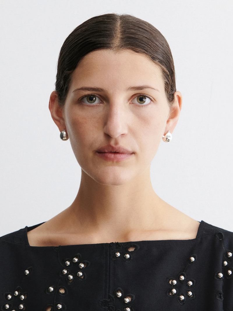 Rachel Comey - Baby Keel Hoop Earrings - Sterling Silver Plated Brass - Verdalina