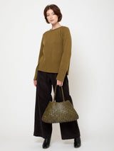 Round Neck Pullover Sweater - Avocado