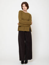 Round Neck Pullover Sweater - Avocado