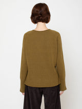 Round Neck Pullover Sweater - Avocado