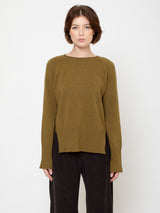 Round Neck Pullover Sweater - Avocado