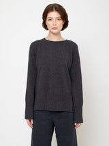 Round Neck Pullover Sweater - Charcoal