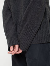 Round Neck Pullover Sweater - Charcoal