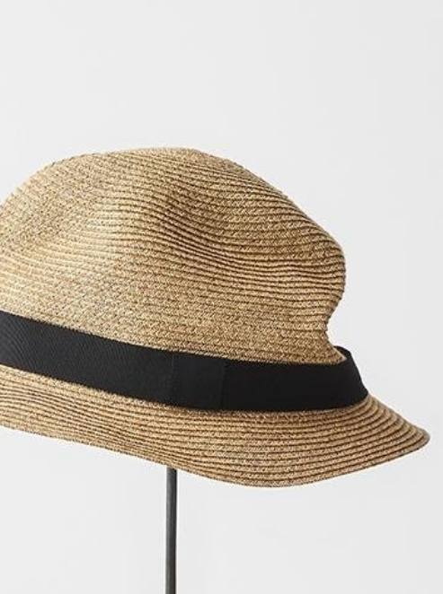 Mature Ha - Boxed Hat - 4.5cm Brim with Charcoal Grosgrain Ribbon - Verdalina