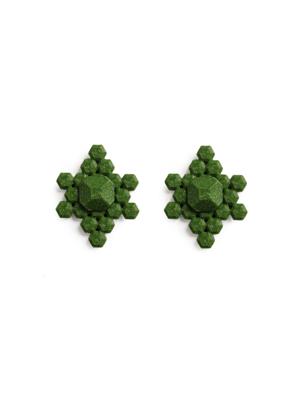 Maison 203 - Stones 3D Earrings - Single Post - Verdalina