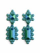 Maison 203 - Stones 3D Earrings - Double Drop - Verdalina