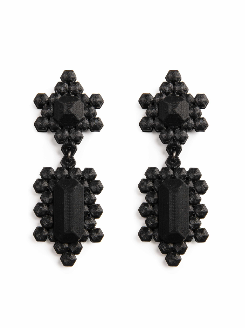 Maison 203 - Stones 3D Earrings - Double Drop - Verdalina