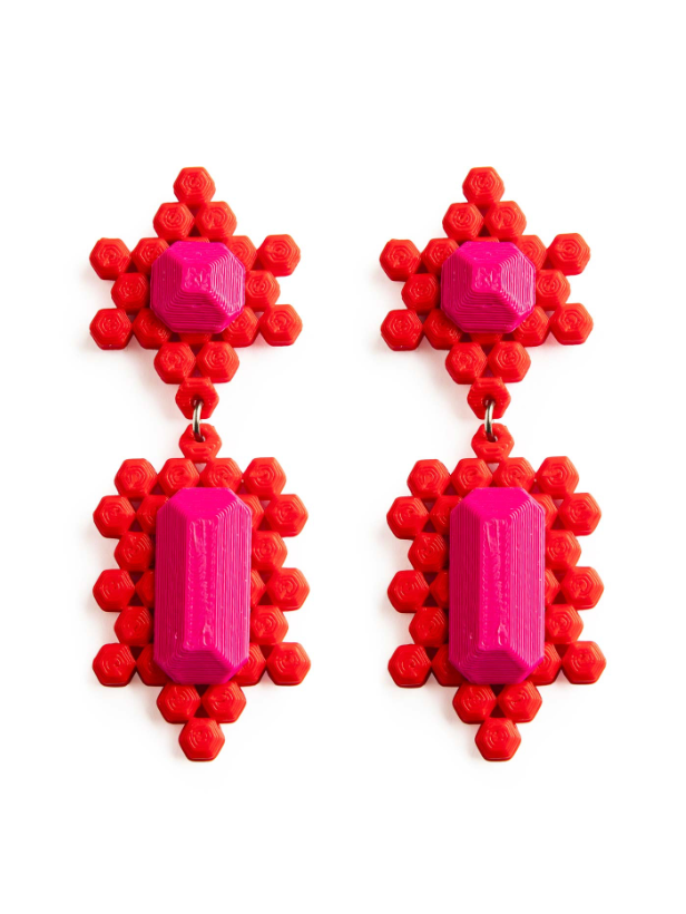 Maison 203 - Stones 3D Earrings - Double Drop - Verdalina
