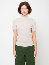 Short Sleeve Turtleneck Sweater - Fog