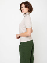 Short Sleeve Turtleneck Sweater - Fog