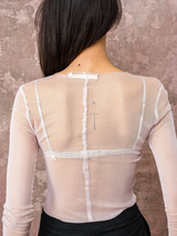 Sula - Slash Neck Tee - Silk Tulle - Eggnog - Verdalina