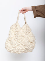 Sophie Digard - Square Carded Wool Handbag - Ecru - Verdalina