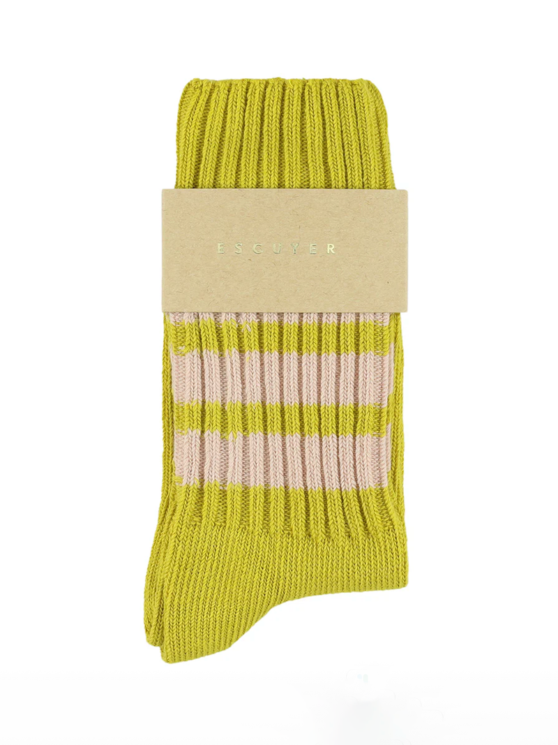 Escuyer - Stripe Crew Socks - Verdalina