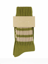 Escuyer - Stripe Crew Socks - Verdalina