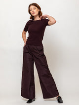 Brushed Cashmere Short Sleeve Sweater - Dark Bordeaux