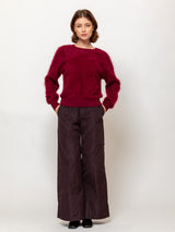 Brushed Cashmere Pullover Sweater - Barolo