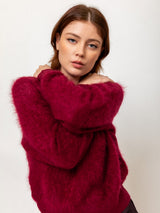 Brushed Cashmere Pullover Sweater - Barolo