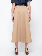 Susanne Bommer - Elastic Waist Midi Skirt - Sand - Verdalina