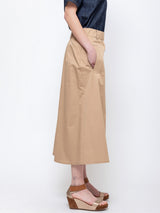 Susanne Bommer - Elastic Waist Midi Skirt - Sand - Verdalina