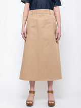 Susanne Bommer - Elastic Waist Midi Skirt - Sand - Verdalina