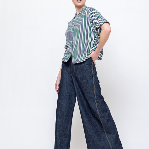 Susanne Bommer | Wide Leg Denim Pants - Dark Wash | Verdalina