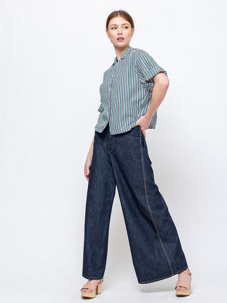 Susanne Bommer | Wide Leg Denim Pants - Dark Wash | Verdalina