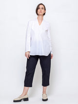 Ethnic Top - White Poplin