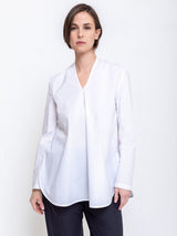 Ethnic Top - White Poplin