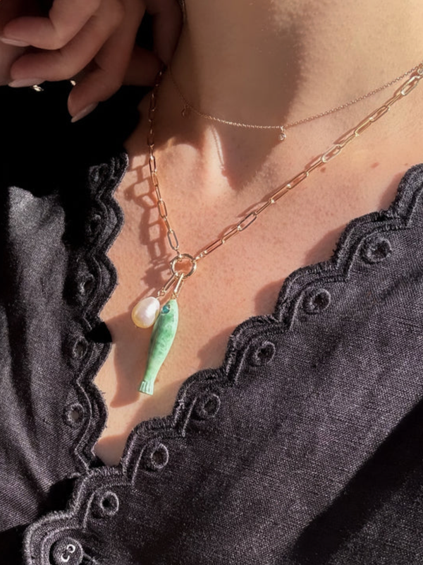 THATCH - Finn Paperclip Charm Necklace - Verdalina